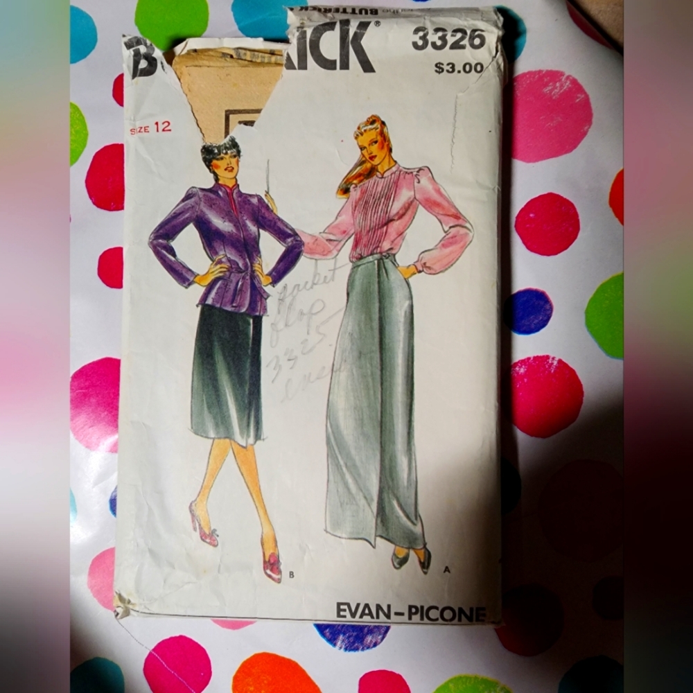 Vintage Evan Picone Butterick 3326 seperates Sewing Pattern